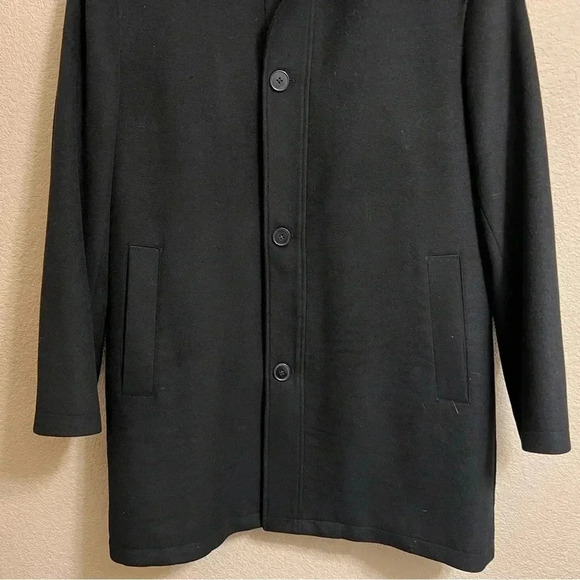 Cardinal of Canada Mens Jacket Medium Black Wool Blend Quilted Full Zip Overcoat - Picture 5 of 16